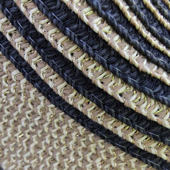 Amiani Striped Hat Straw Floppy Wide Brim Sun Beach Summer Pool One Size main image 9
